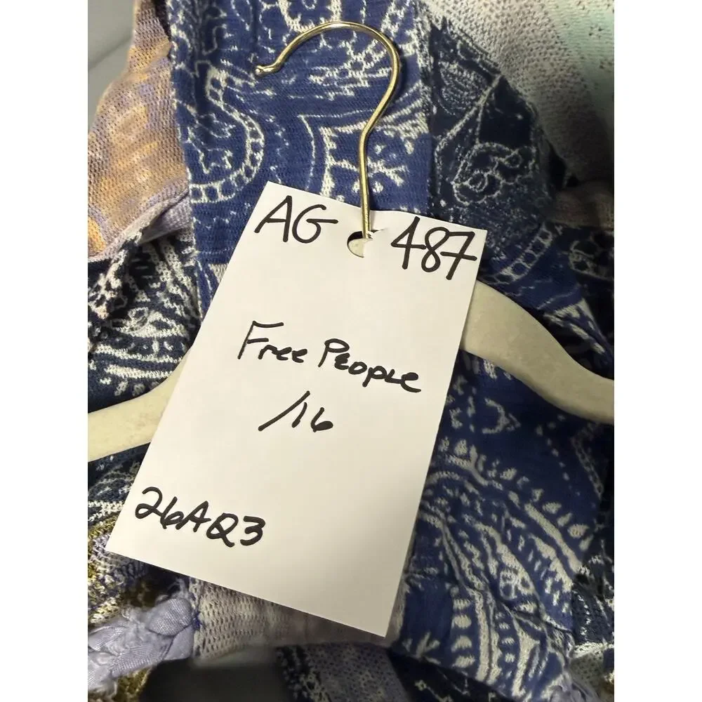 Free People Crop Top Women's S/M  Laila Draped Boho Patchwork